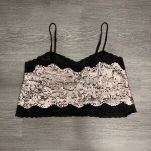 Express Black and Cream Lace Camisole
